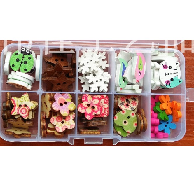 Hộp cúc gỗ size 15mm