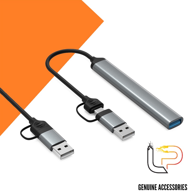 CÁP CHUYỂN TYPE-C KÈM ĐẦU CHUYỂN USB 3.0 RA 3 CỔNG USB3.0+SD/TF HC-77A