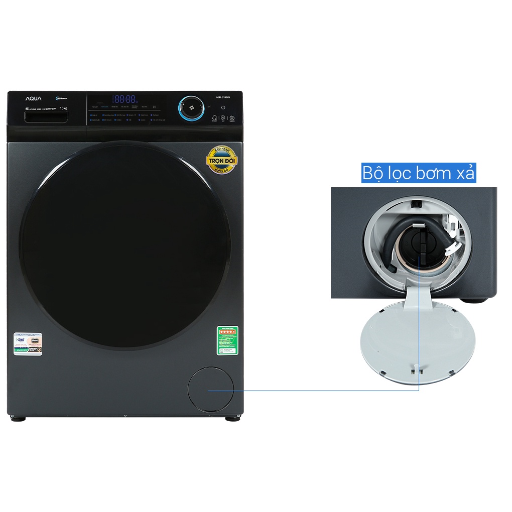 Máy giặt Aqua Inverter 10 kg AQD- D1002G BK