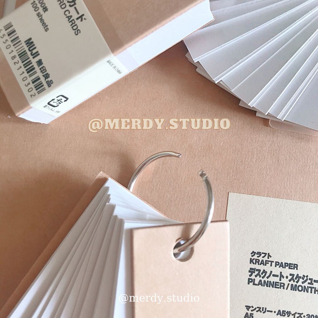 Thẻ Flashcard MUJI chính hãng 100 tờ học từ vựng - ảnh thật, có bill