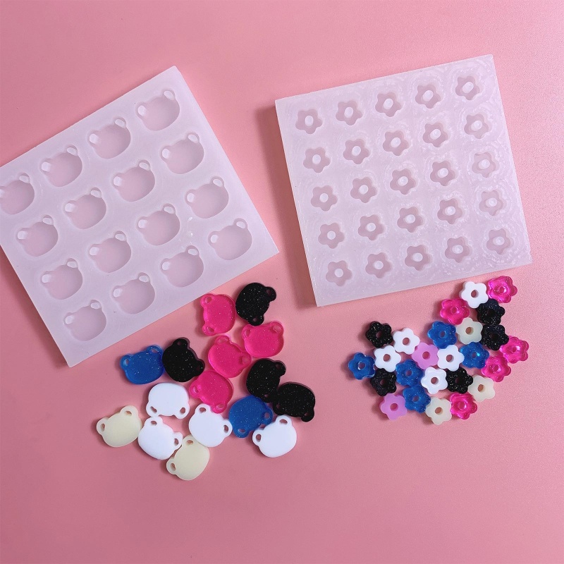 Khuôn Silicone Làm Móc Khóa Hình Gấu Bằng Epoxy Diy