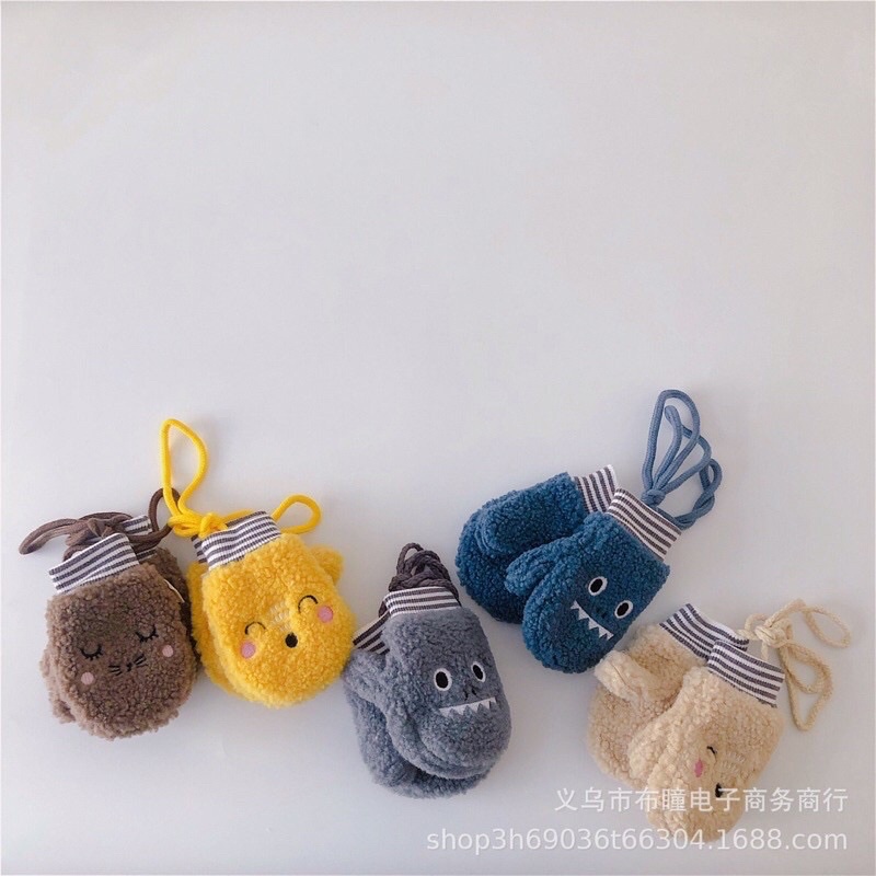 Găng tay len ấm áp dành cho bé trai bé gái 1-4 tuổi mùa đông mã T16