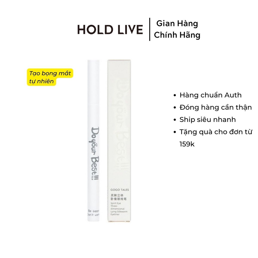 Bút kẻ bọng mắt nét mảnh nhạt GOGO TALES Silkworm GT309 mắt to tròn tự nhiên chống thấm nước