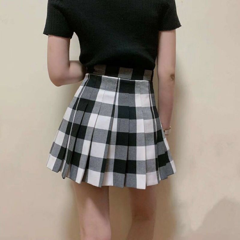 Chân váy xếp ly tennis caro lưng cao hót nhất | BigBuy360 - bigbuy360.vn