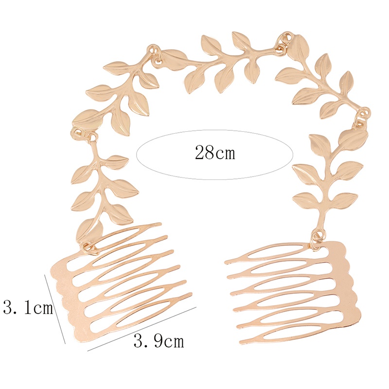 Golden Wedding Daily Hair Accessories Leaf Hairband Crystal Plug Comb