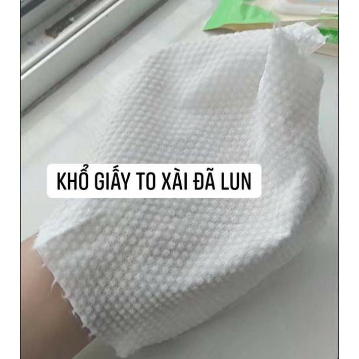 Khăn lau mặt, khăn giấy cotton dùng 1 lần lau khô, lau ướt