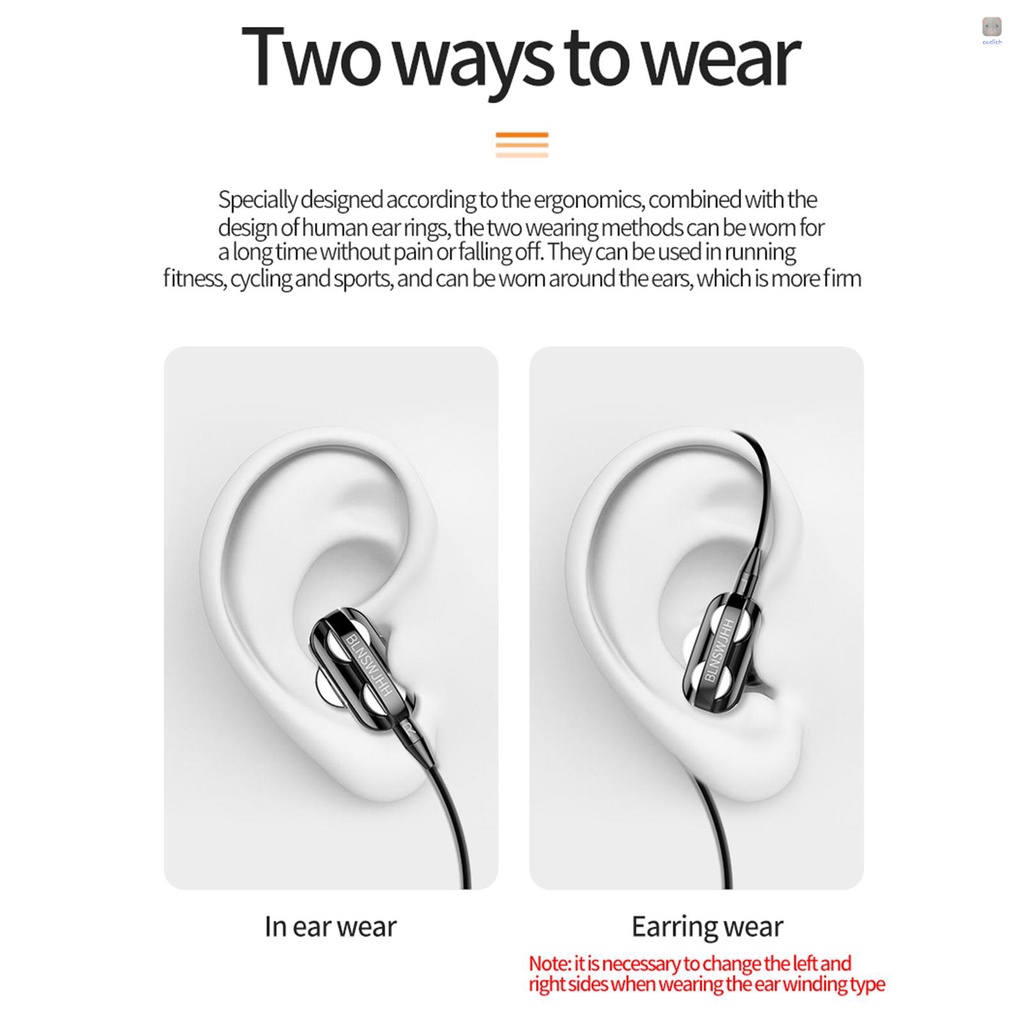 (Giao Hàng Nhanh) Tai Nghe Nhét Tai A4 Cổng 3.5mm Chống Nước Màu Đen Phong Cách Thể Thao