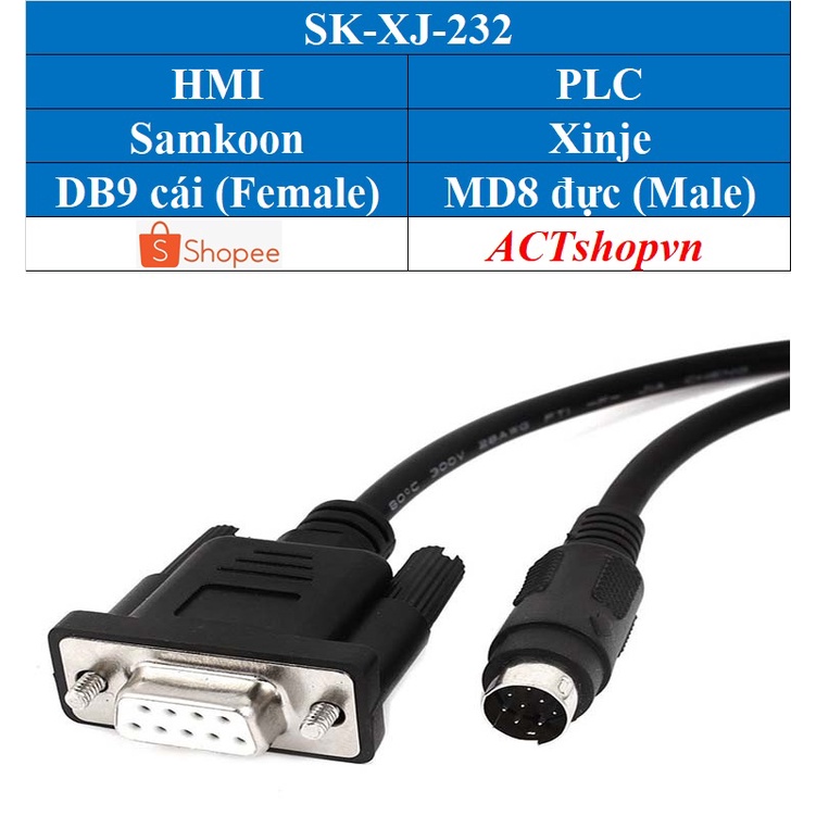 Cáp kết nối HMI Samkoon SK/SA/AE/AK với PLC