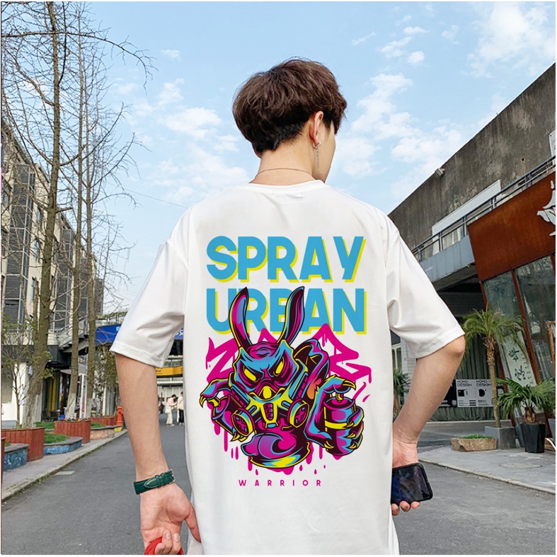 Áo phông trắng tay lỡ form rộng unisex nam nữ mùa hè Warrior Tay Lỡ Siêu Đẹp - áo nhóm đội đi biển fullsize