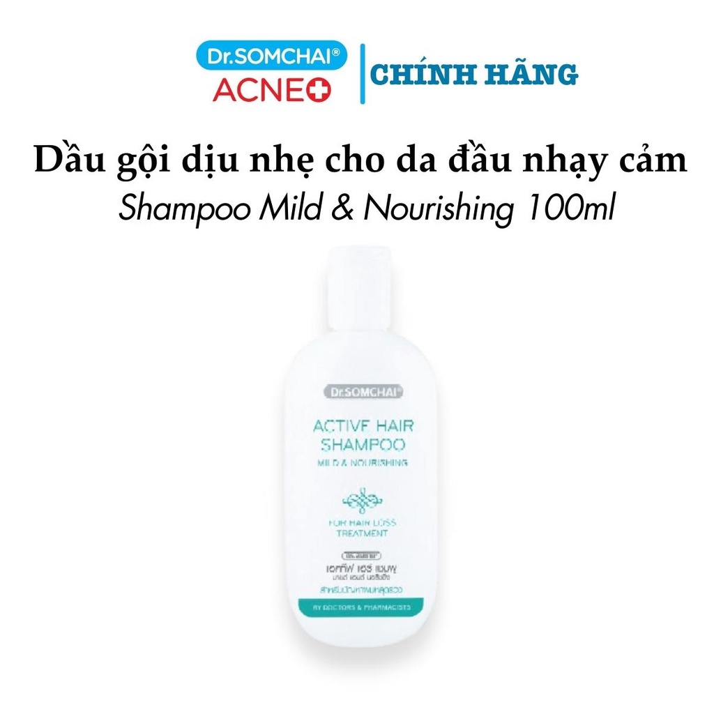 Dầu gội dưỡng tóc DR. SOMCHAI SHAMPOO MILD & NOURISHING ngăn ngừa rụng tóc cho da đầu nhạy cảm 100ml