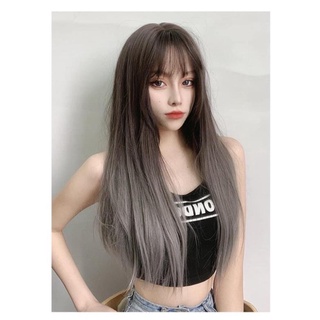 Tóc giả nữ nguyên đầu thẳng dài ❤️FREESHIP ❤️ thẳng omber khói
