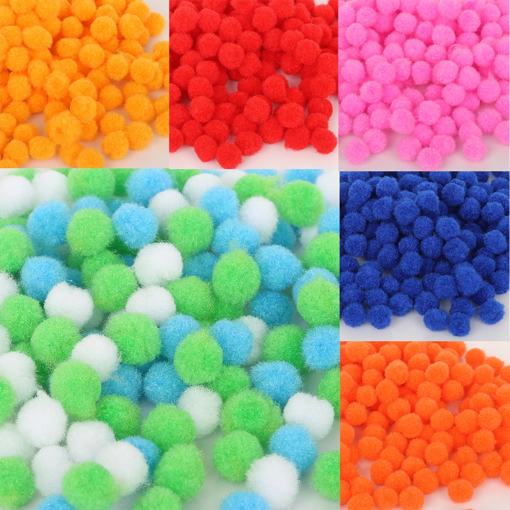Set 300 Quả Cầu Lông Xù Mềm Mại 10mm Dùng Để Trang Trí Đồ Thủ Công Đa Năng