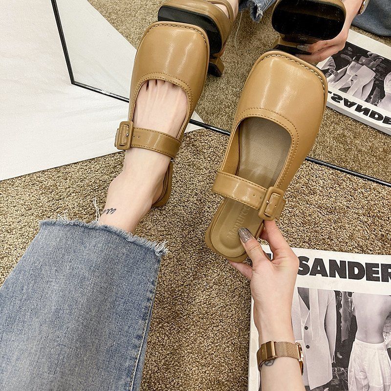 Dép Nữ Bít Mũi Màu Trắng Thời Trang Hè 2021 Cho Phụ Nữ