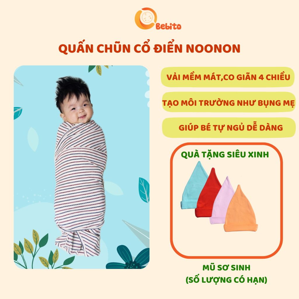 Quấn Chũn Cổ Điển Hè Thu Đông Giúp Bé Ngủ Ngon  - Khăn Quấn Em Bé Sơ Sinh Tới