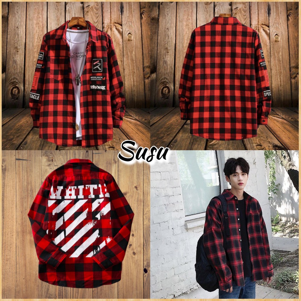 Áo Sơ Mi Flannel Caro Hàn quốc, Áo chống nắng Flannel Nam Nữ đi nắng Phong Cách Hàn