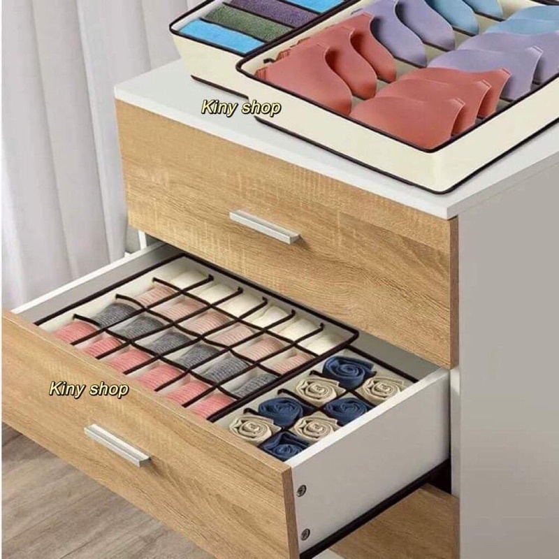 ***[Set 4 món]HỘP VẢI CHIA NGĂN ĐỰNG ĐỒ LÓT, TẤT VỚ, KHĂN CHOÀNG, QUẦN ÁO