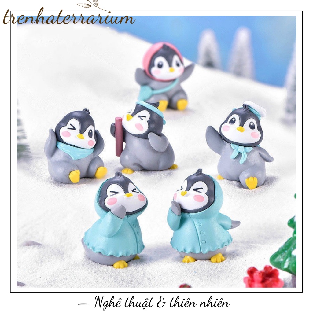 Tiểu cảnh vui vẻ chim cánh cụt vi cảnh tự làm bonsai đồ trang trí DIY, terrarium