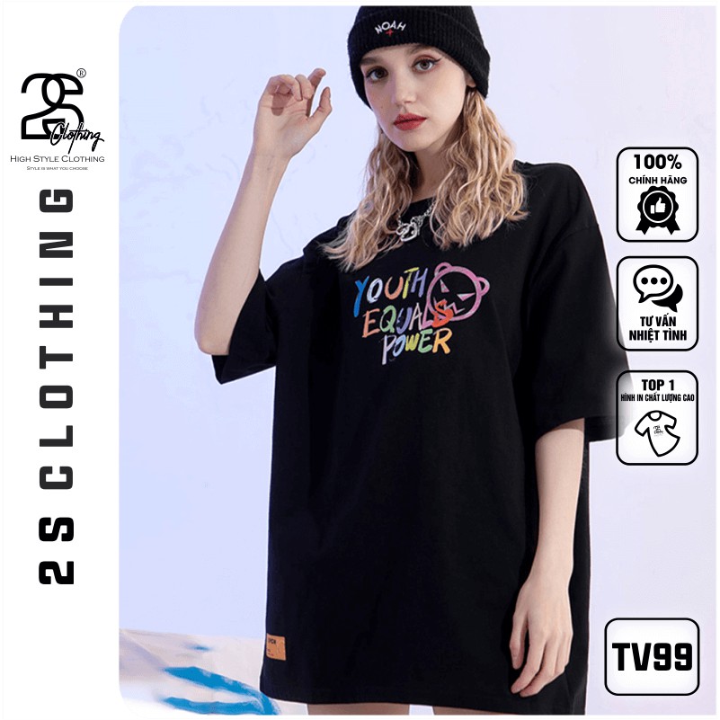 Áo Thun Unisex Tay Lỡ Form Rộng 2s Clothing Áo Phông Phom Rộng Nữ Giá Rẻ In Hình Chữ Màu Sắc Thời Trang TV99