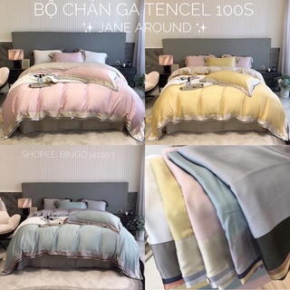 chăn ga Tencel lụa ngọc trai 100s siêu cấp tone màu nhẹ nhàng sang trọng mát mịn như băng