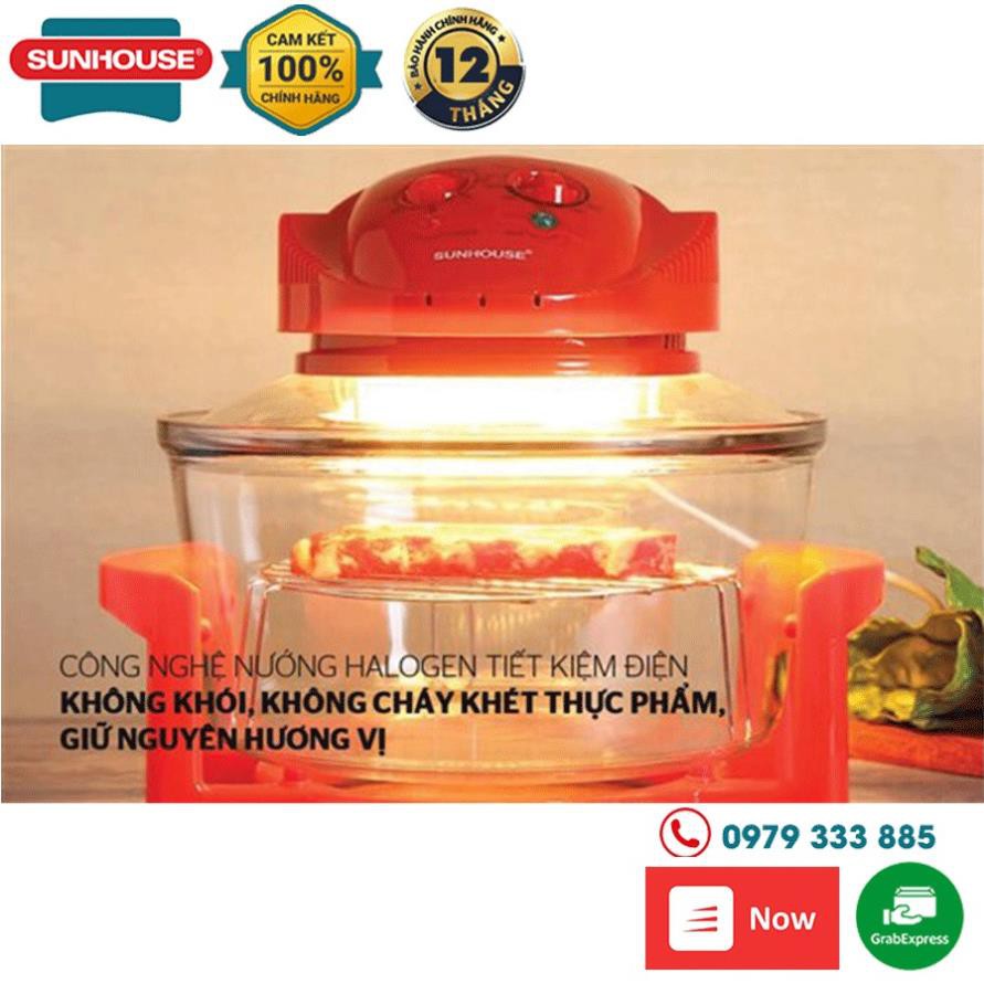 Lò Nướng Thủy Tinh Sunhouse SH416 - 12L - Đỏ