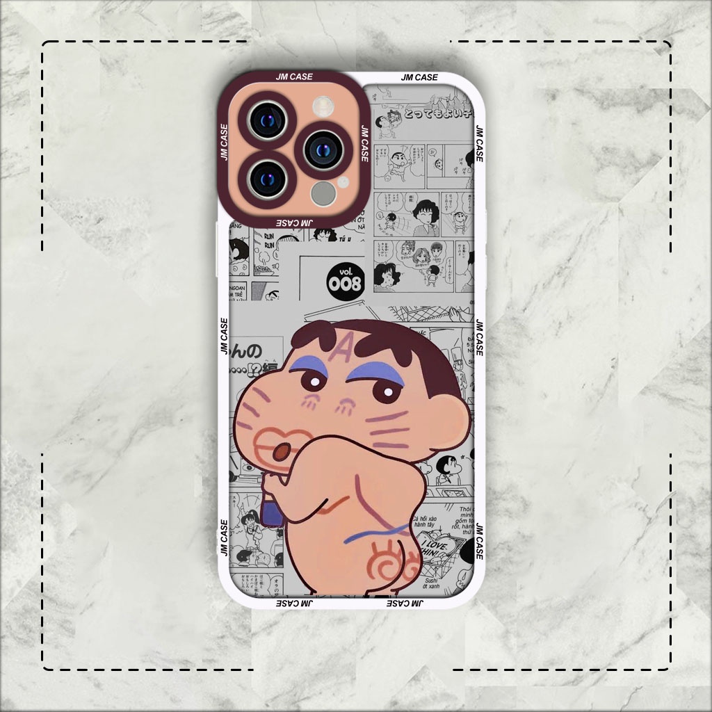 Ốp lưng iphone cạnh vuông JM Case Crayon Shin dễ thương 6plus/6s/6splus/7/7plus/8/8plus/x/xs/11/12/pro/max/plus/promax