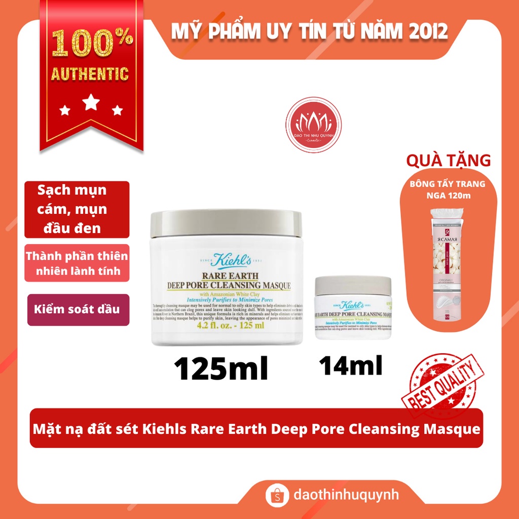 Mặt Nạ Đất Sét Kiehl s Làm Sạch Sâu Se Khít Lỗ Chân Lông - giảm mụn đầu đen