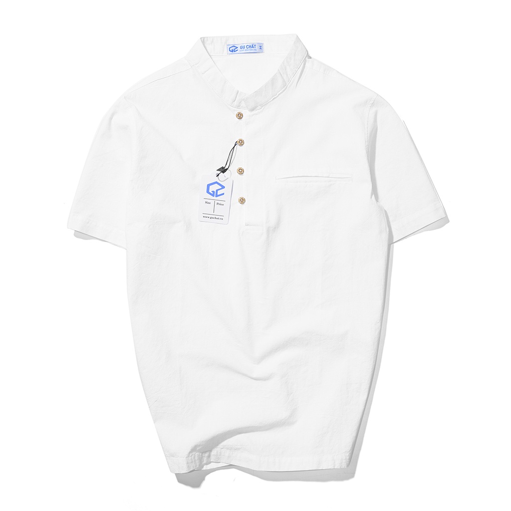 Áo Đũi Nam Cổ Tàu GU CHẤT, Chất Đũi Thoáng Mát GUD06