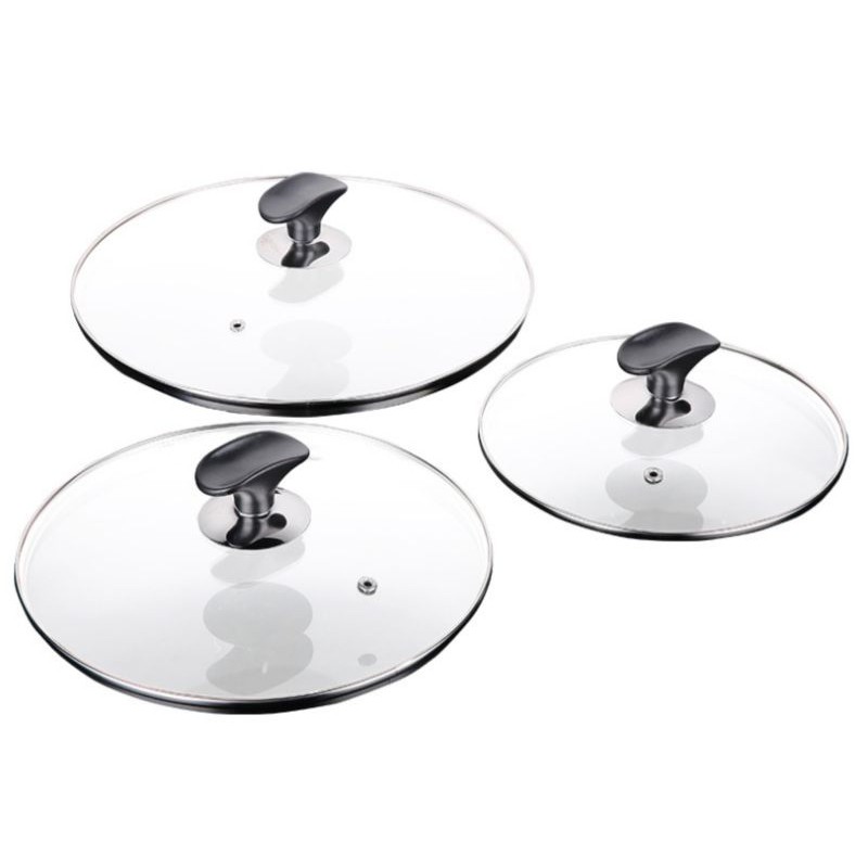 Nắp vung nồi chảo kính cường lực bo viền inox Lenhome decor phòng bếp thiết kế đẹp