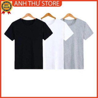 Combo 3 áo thun trơn nam thời trang màu trắng đen xám SALE 85%