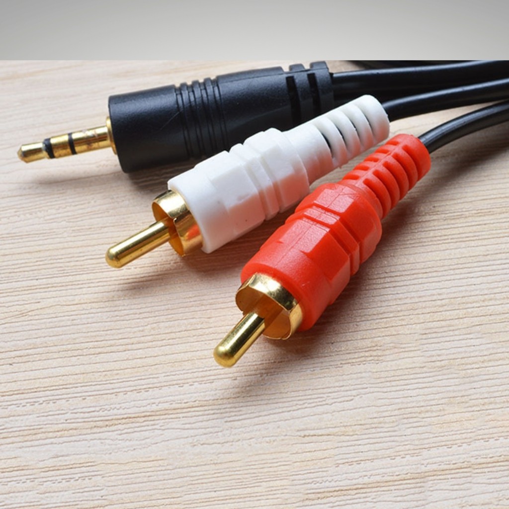 Cáp loa 1 đầu 3.5 ra 2 đầu AV hoa sen dài 1.5M & 5M