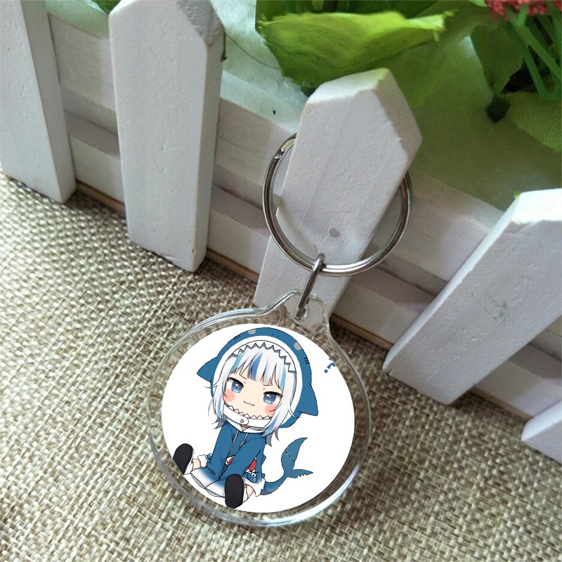 Móc khóa IN HÌNH GAWR GURA Hololive Vtuber anime chibi xinh xắn