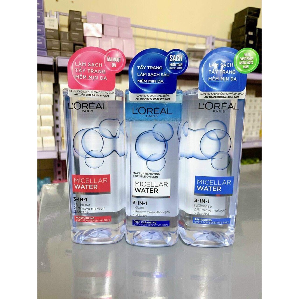 Nước tẩy trang Loreal Nước tẩy trang L'Oreal Paris 3-in-1 Micellar Water 400ml