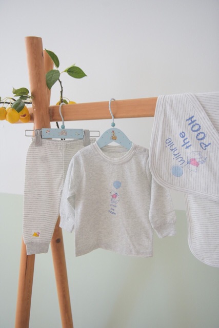 Bộ dài tay cài vai cotton Momma baby cho bé trai/bé gái từ 6 tháng đến 2 tuổi