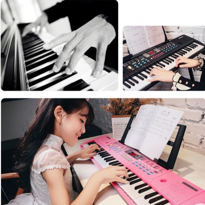 Đàn Piano Đàn Điện Tử 61 Phím Kèm mic và giá nhạc Đàn Organ Cho Bé