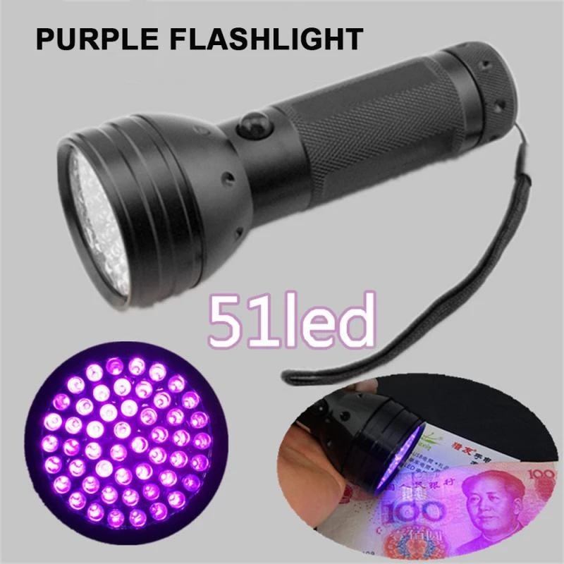 Đèn Pin Led 51 Bóng UV Không Cần Pin Dùng Để Dò Kim Ngân Hàng Và Thú Cưng