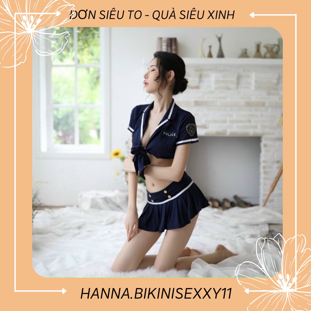 Đồ ngủ cosplay, đồ ngủ sexy, set váy ngủ nữ police xẻ ngực quyến rũ | BigBuy360 - bigbuy360.vn