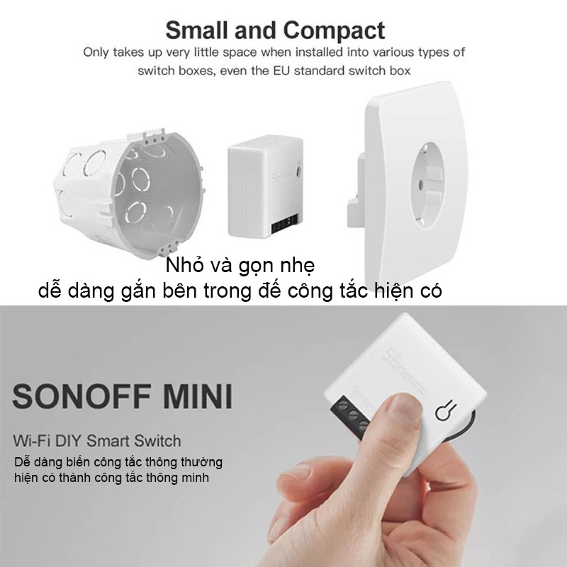 CÔNG TẮC THÔNG MINH WIFI SMARTPHONE SOF MINI GIÚP BIẾN CÔNG TẮC THÔNG THƯỜNG THÀNH CÔNG TẮC THÔNG MINH