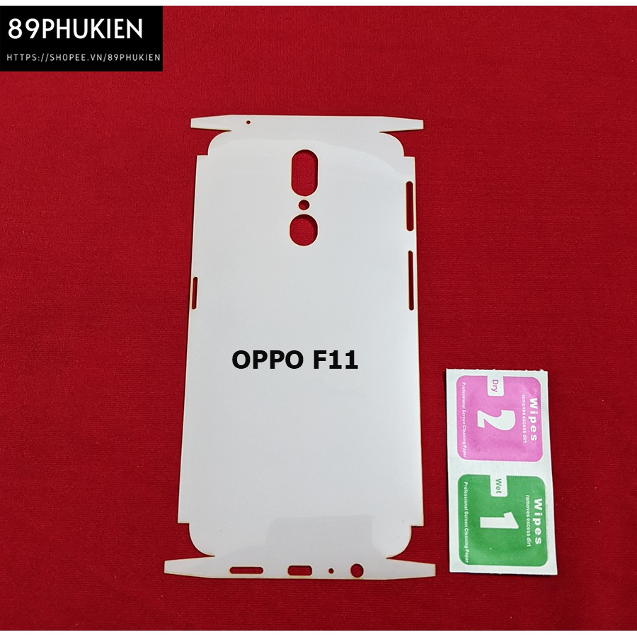 Miếng dán PPF loại xịn phủ full 99% lưng viền Oppo F11