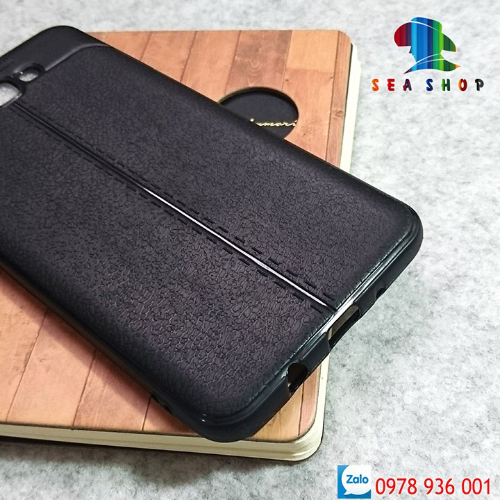 Ốp lưng Samsung Galaxy J7 Prime vân da loại A - Chống trơn trượt - Siêu bền - Kính cường lực 9D