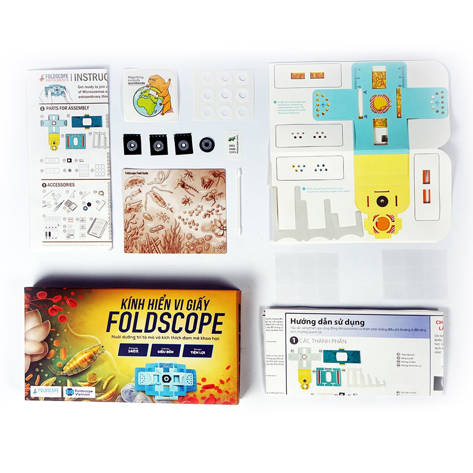 Kính hiển vi bằng giấy Foldscope - Hàng chính hãng - Board Game VN