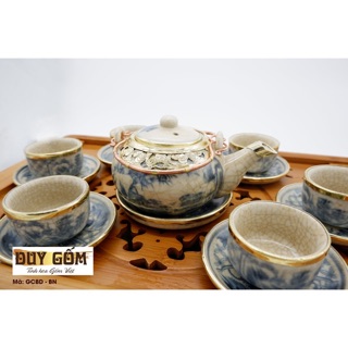 Bộ ấm chén gốm sứ bát tràng LH