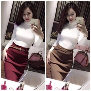 (GIẢM GIÁ)Áo len tăm cổ lọ