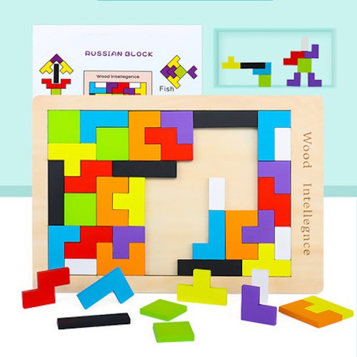 Đồ chơi xếp hình thông minh Tetris cho bé, ghép hình gỗ trẻ em 1 - 5 tuổi