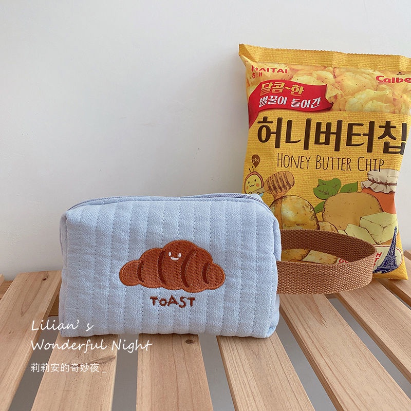 Túi đựng mỹ phẩm thiết kế nhỏ gọn phong cách Hàn Quốc dễ thương tiện dụng