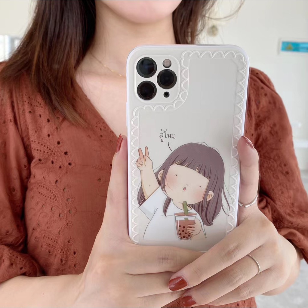 Ốp điện thoại TPU họa tiết hình cô gái dễ thương thời trang cho Iphone 7 8 X Xs Xr Xsmax 11 Pro Promax | BigBuy360 - bigbuy360.vn