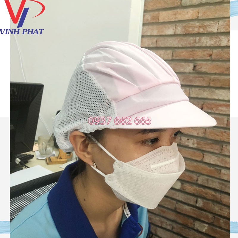 Nón Lưới Trùm Tóc Công Nhân Màu Hồng, Mũ Trùm Đầu Bảo Hộ Sản Xuất