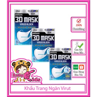 Khẩu Trang Ngăn ngừa vi khẩn 3D Mask virus block Unichram VN.