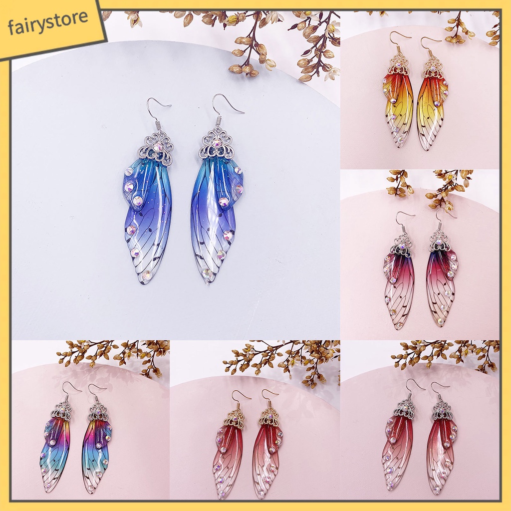 Bông Tai Hợp Kim Hình Cánh Bướm Đính Đá Xinh Xắn