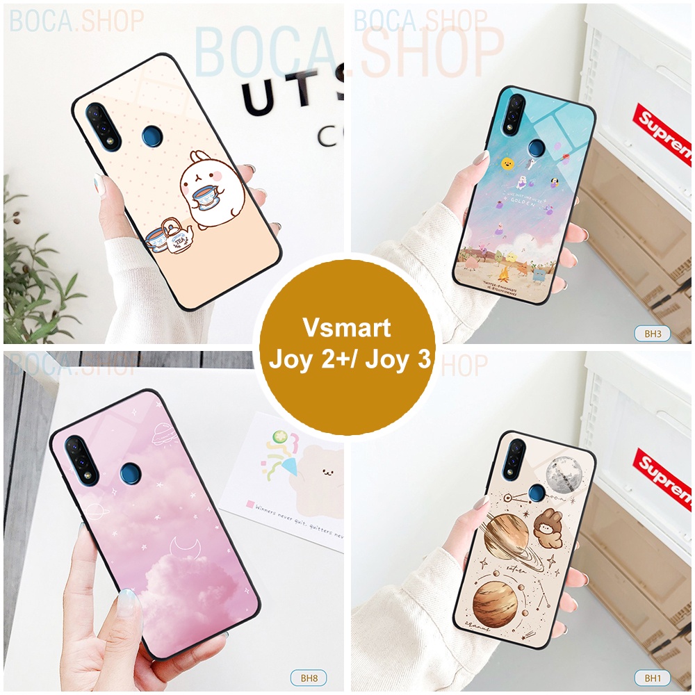 Ốp lưng kính Vsmart Joy 2+/Joy 3 in 3D hình Hoạt Hình Boca