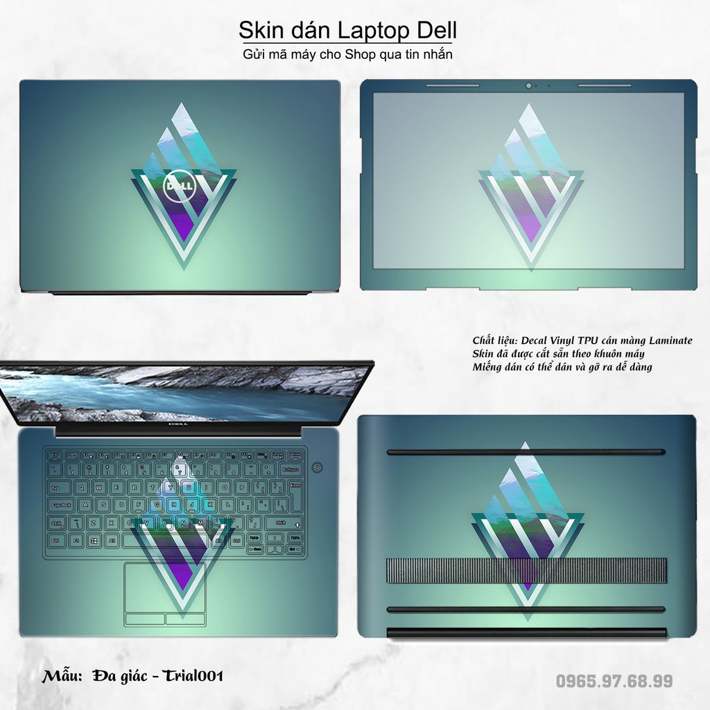 Skin dán Laptop Dell in hình Đa giác (inbox mã máy cho Shop)